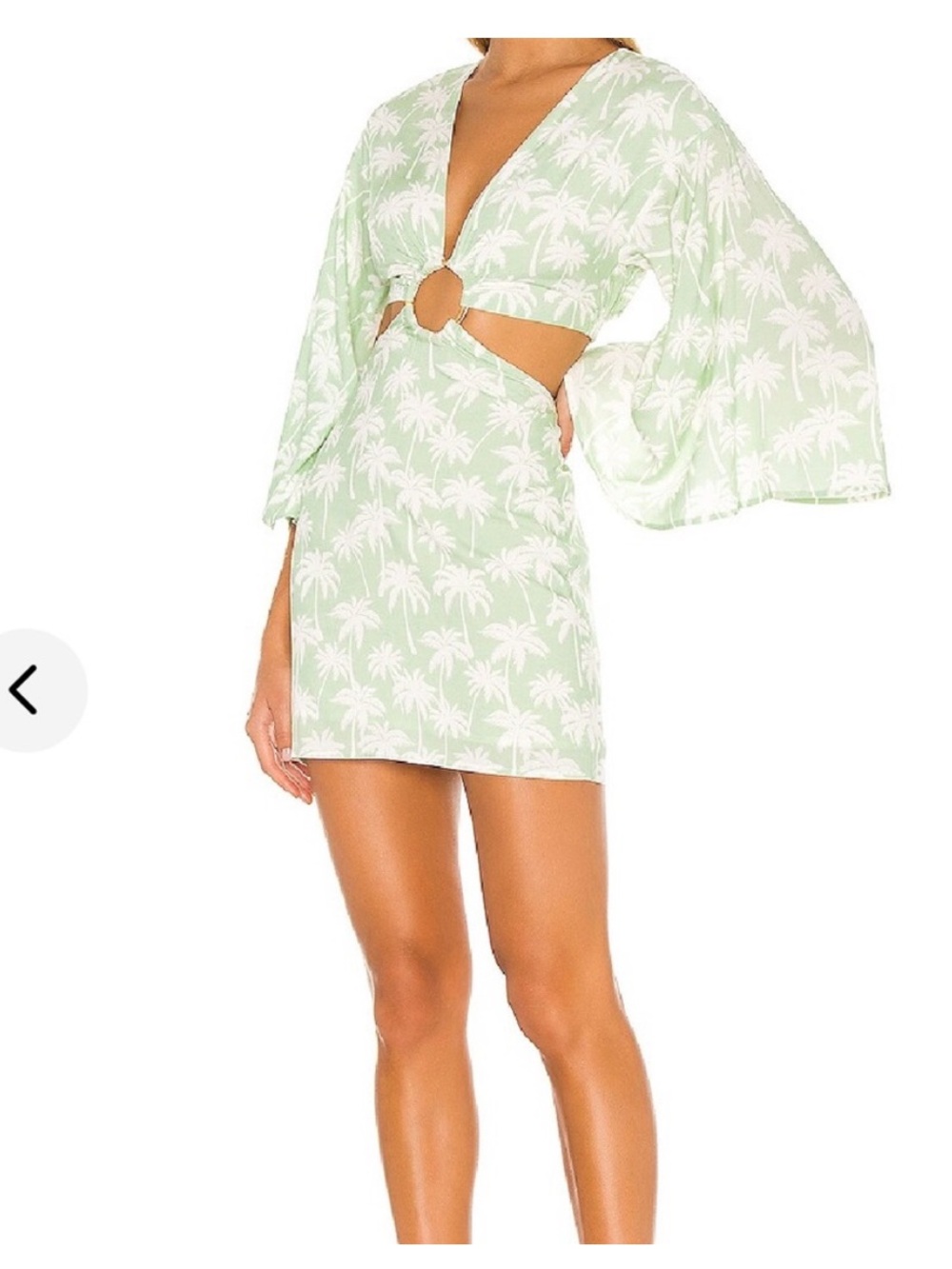 Lovers and Friends Maysa Kimono Dress- Palm Tree Print- Size XS - Picture 3 of 7